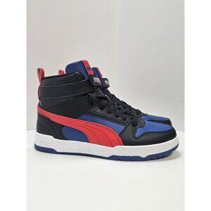 Puma Unisex‎ Kids Size 7 Blue Black Red RBD Game High Top Leather Lace Up